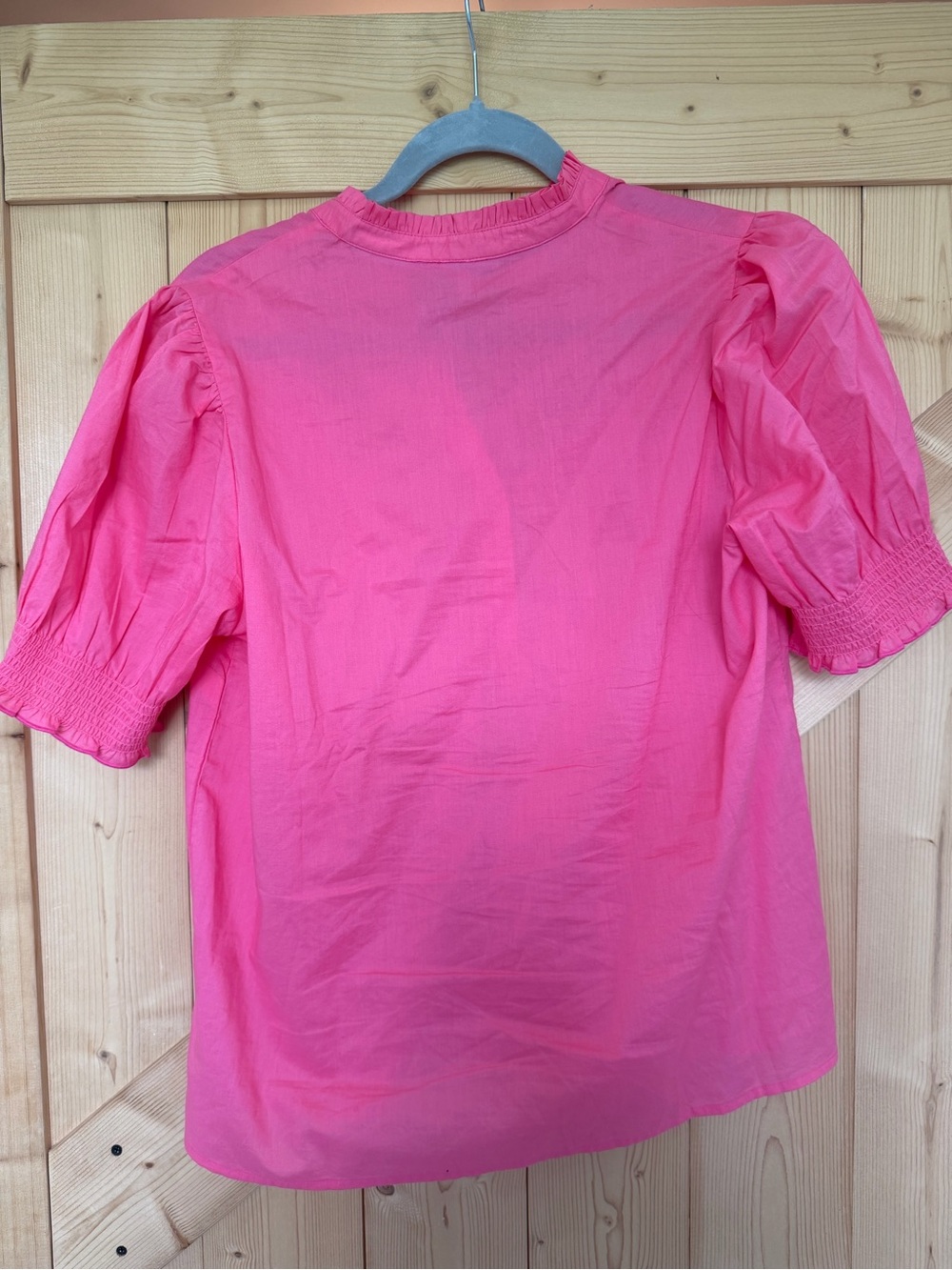 Southern Tide Coral Pink Ruffle-Neck Button Popover - Picture 3 of 6